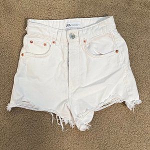 Zara White High Waited Shorts